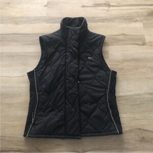 Vintage Nike Women's Black Quilted Vest Made in Philippines